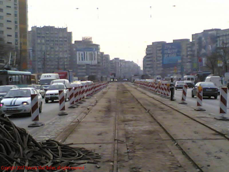Vaivoda Vlad fotograf in Romania lucrari trafic circulatie aglomearat carosabil linie sine tramvai soseaua Colentina sector 2 Bucuresti 2007
